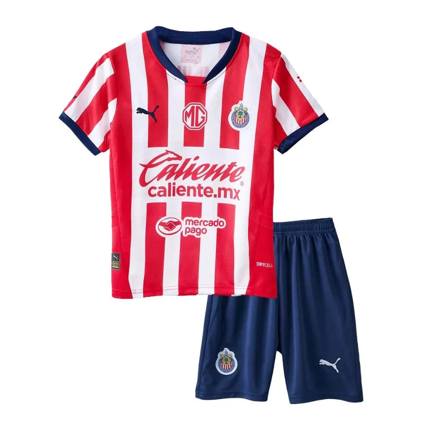 Kids Kit Chivas De Guadalajara Home Jersey 2024/25