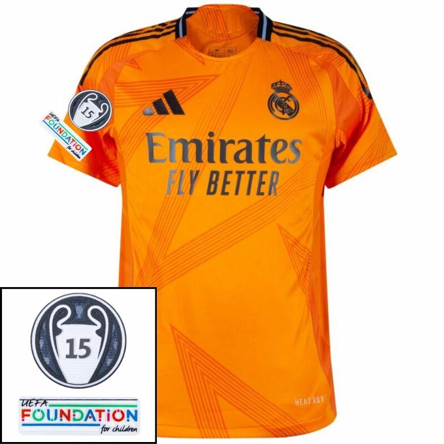 Real Madrid Away Fan Jersey 2024/25 Patches Ucl Uefa Foundation (Official Printing)