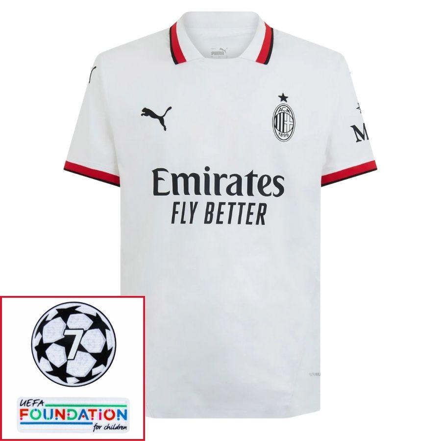 Ac Milan Away Fan Jersey 2024/25 Patches Ucl Uefa Foundation (Official Printing)