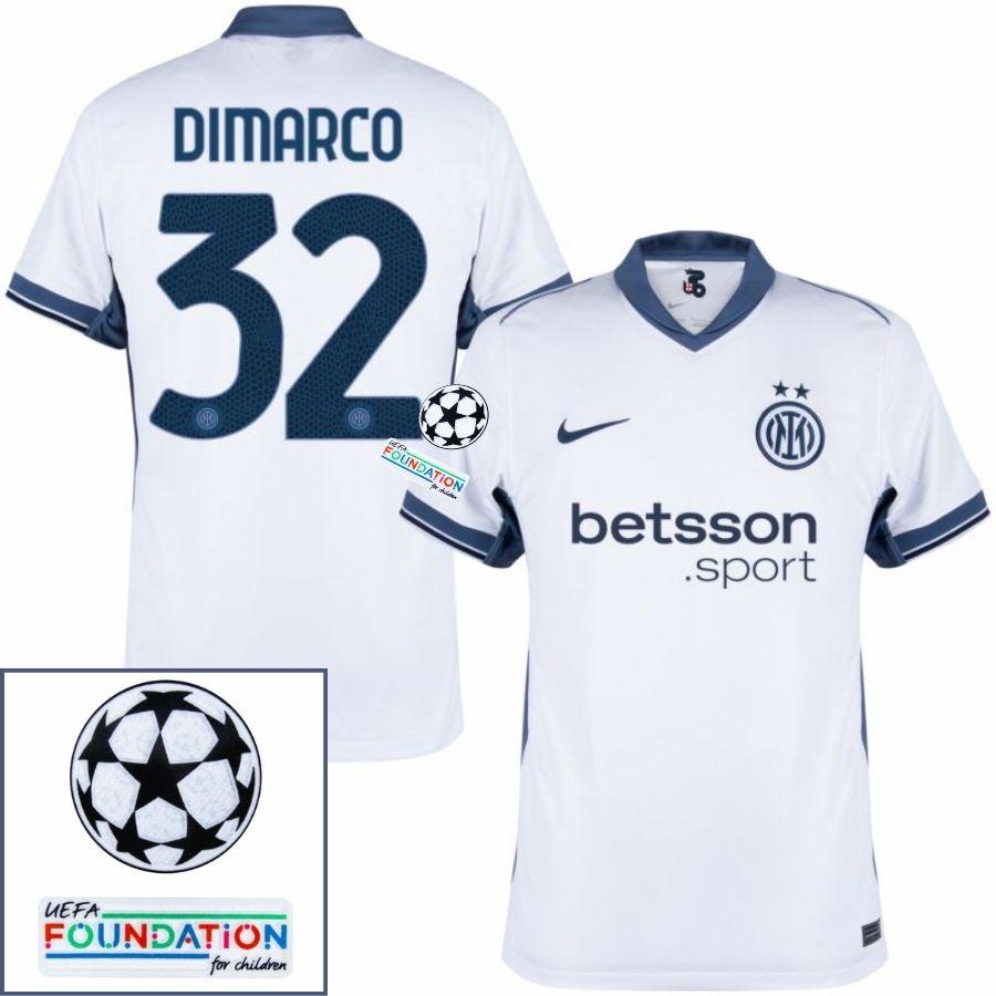 Inter Milan Dimarco 32 Away 2024/25 Patches Ucl Uefa Foundation (Official Printing)