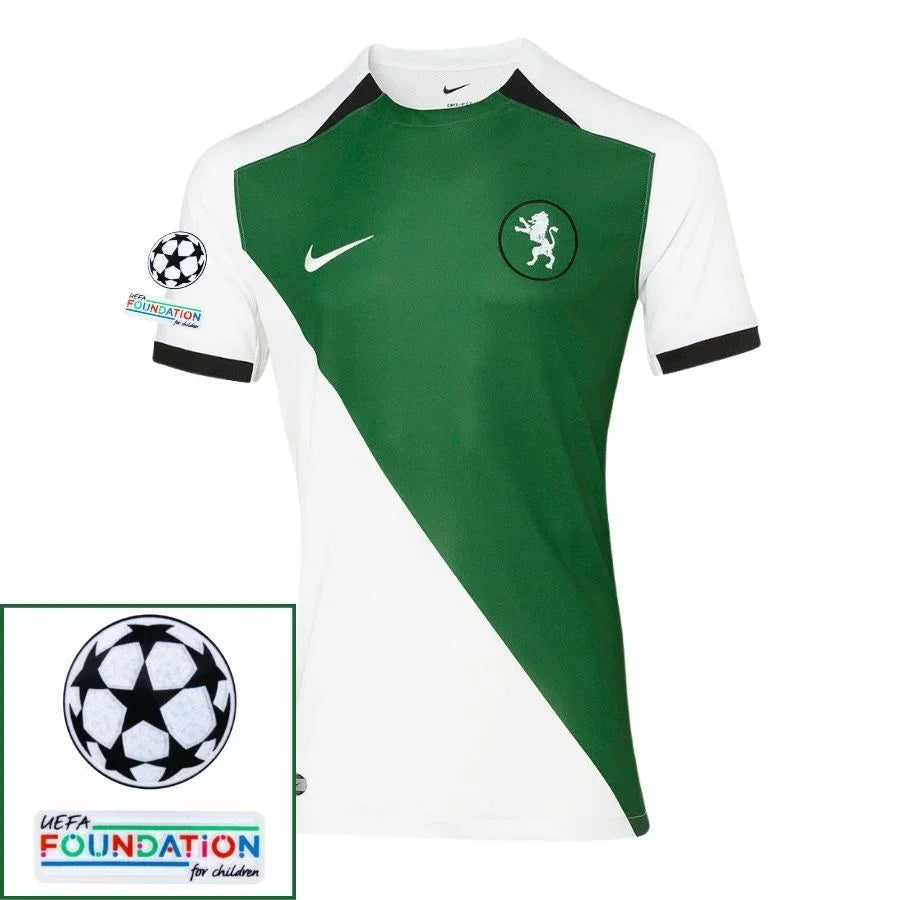 Sporting Cp Fan Jersey Stromp 2024/25 Patches Ucl Uefa Foundation (Official Printing)
