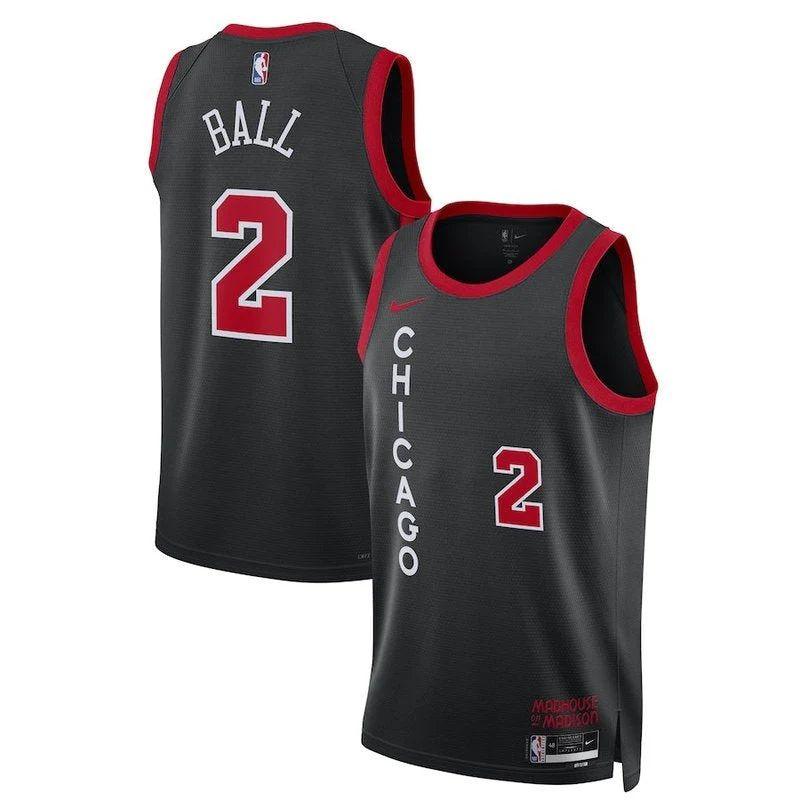 Lonzo Ball Chicago Bulls Unisex 23/24 Nba Jersey – Black – City Edition