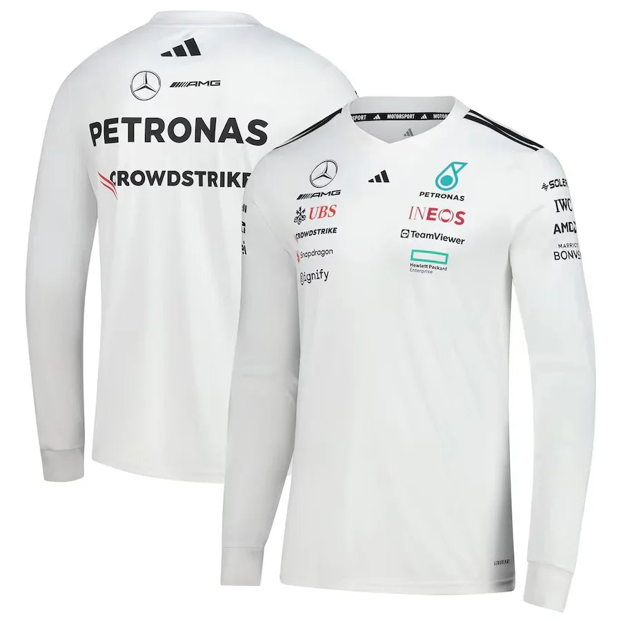 Mercedes-Amg Petronas F1 Team Adidas Long Sleeve Jersey – White Formula 1 F1 Formula One