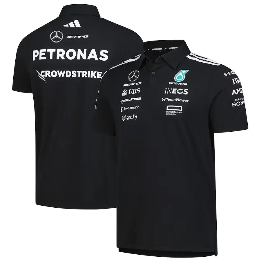 Mercedes-Amg Petronas F1 Team Adidas Wear Polo – Black Formula 1 F1 Formula One