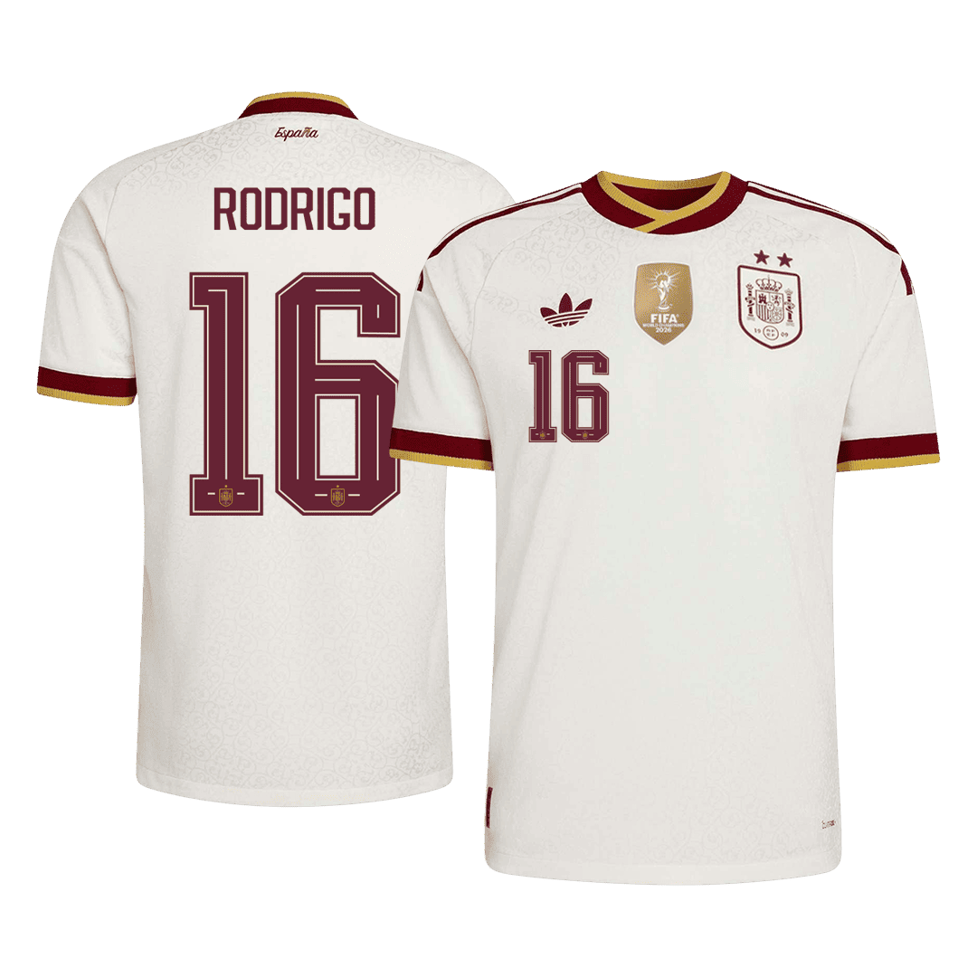 Spain RODRIGO 16 Away Authentic Player Jersey World Cup 2026 - Champion