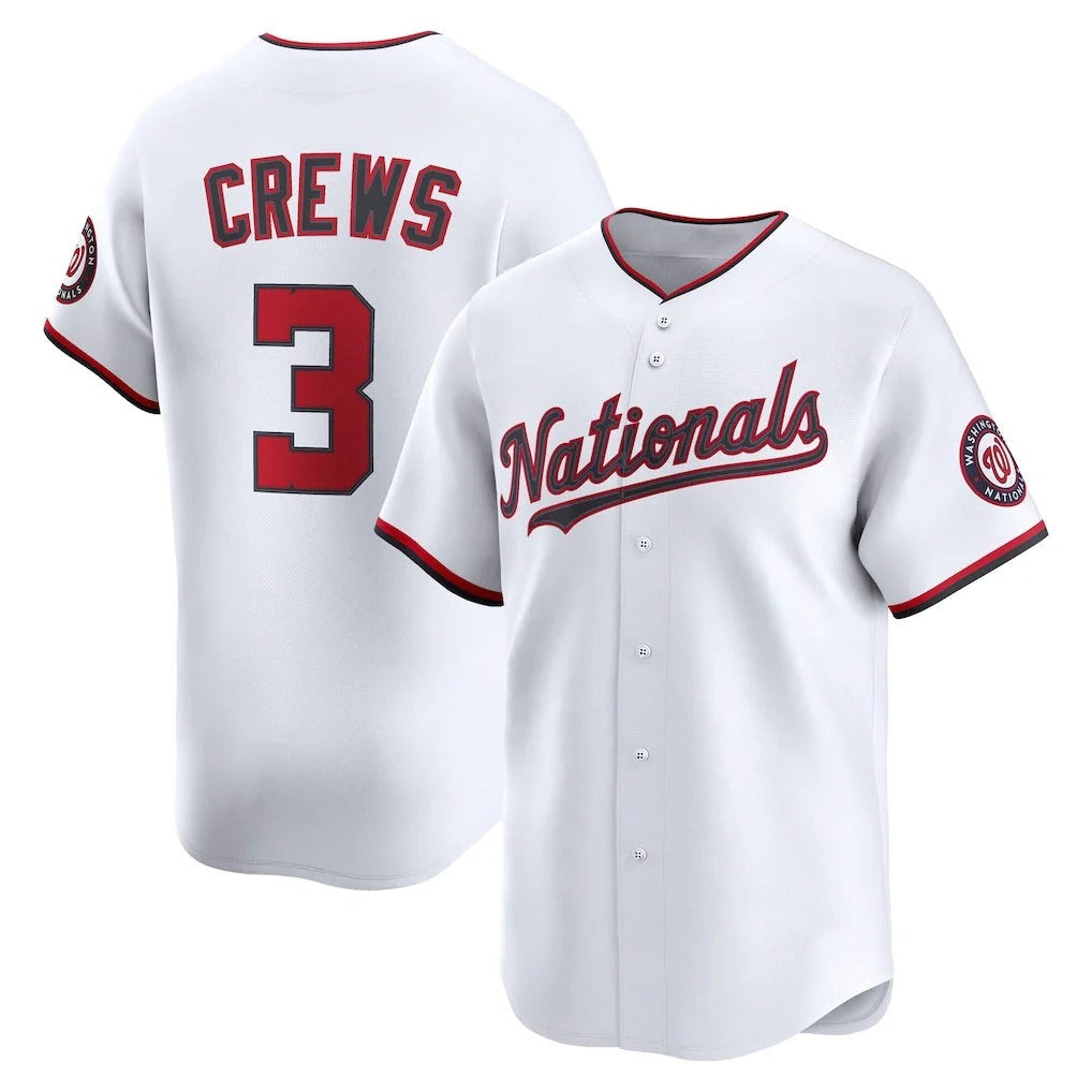 MLB Washington Nationals #3 Dylan Crews White Home Limited Player Baseball Jersey