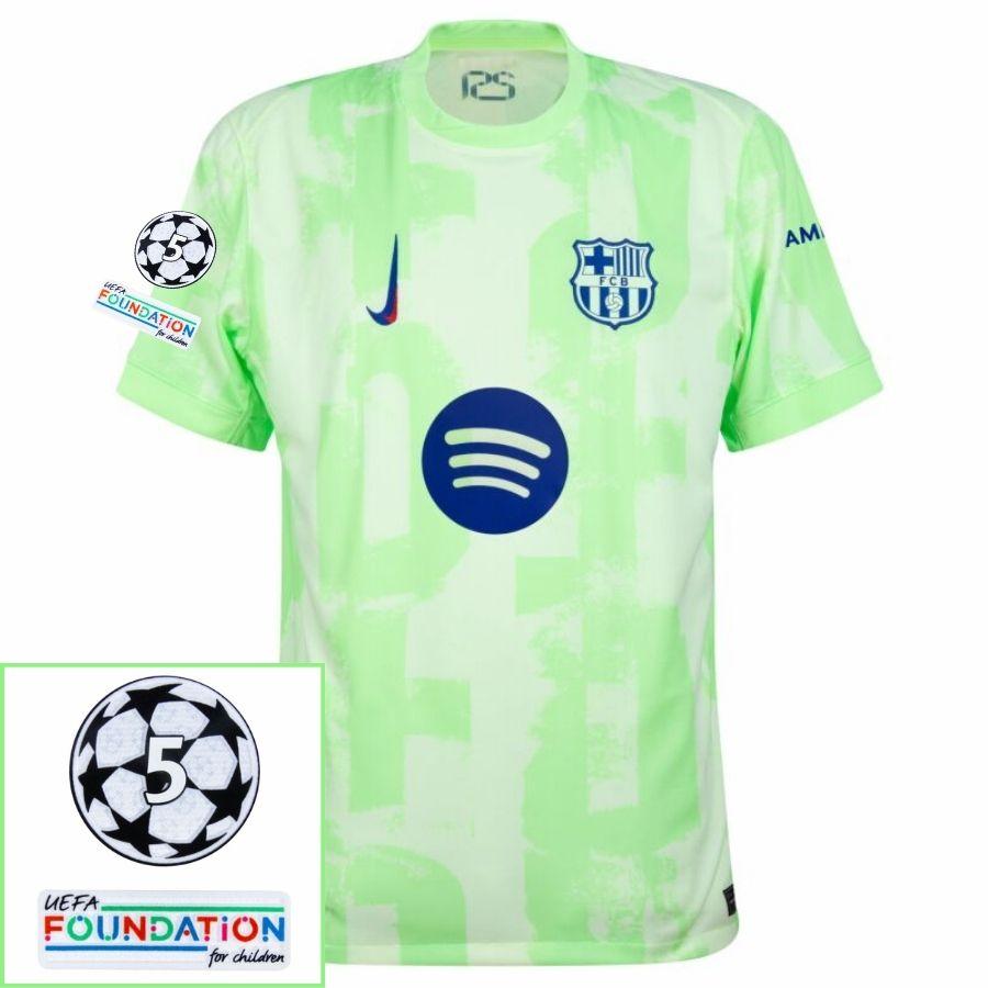 Barcelona Third 2024/25 Patches Ucl Uefa Foundation (Official Printing)