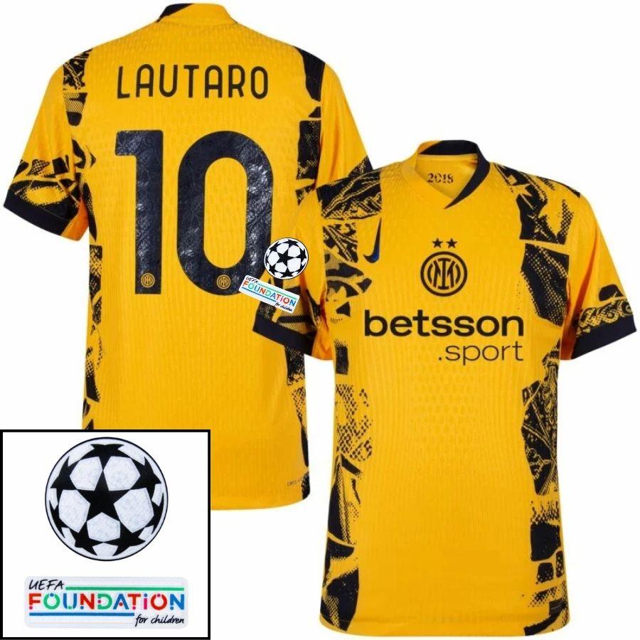 Inter Milan Lautaro 10 Third 2024/25 Patches Ucl Uefa Foundation (Official Printing)