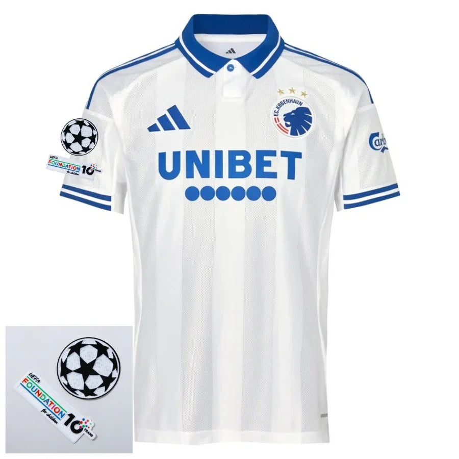 Copenhagen Home Fan Jersey 2025/26 Patches Ucl + 10Th Anniversary Uefa Foundation