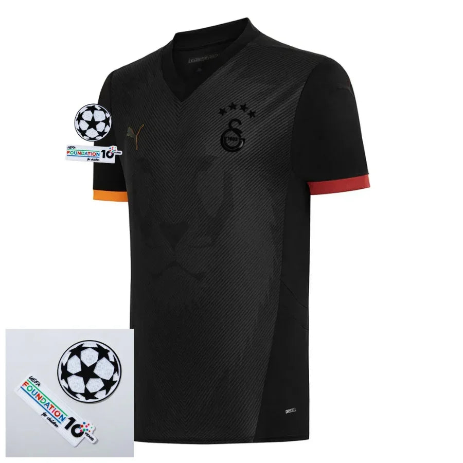 Galatasaray Fourth Fan Jersey 2025/26 Patches Ucl + 10Th Anniversary Uefa.