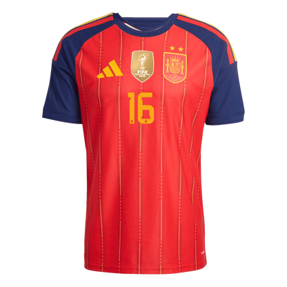 Spain RODRIGO 16 Home Authentic Player Jersey World Cup 2026 - Champion